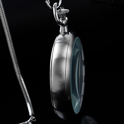 Alwesam Resistance Full Steel Pocket Watch Mechanical Hand Wind Antique Clock Honed Stainless Original with Chain & Box