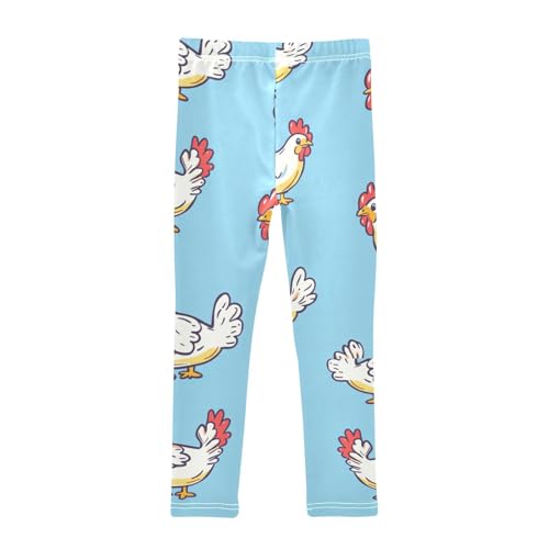 ZZKKO Girls Leggings Cute Cartoon Roosters Toddler Girls Clothes Leggings for Girls Toddler Girls Leggings 3-4T2