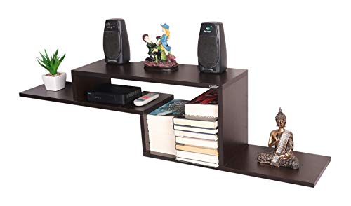 Image of Captiver Renald Engineered Wood Wall Mounted Tv Entertainment Unit Cum Books Shelf 52 Inch (Wenge) Living Room Bedroom Office Hall Decorative Furniture Showc Aseaccessories