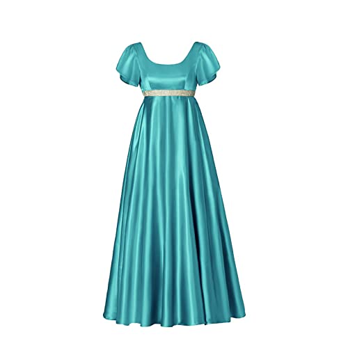 Robe Regency femme 1800 en satin vintage kinstell avec ceinture