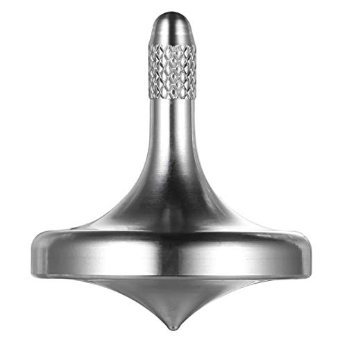 Peonza de Metal de Acero Inoxidable, Juguetes EDC de giroscopio de Escritorio de precisión, Giro Suave Equilibrio Tiempo de Centrifugado Superior a 5 Minutos (Plata)