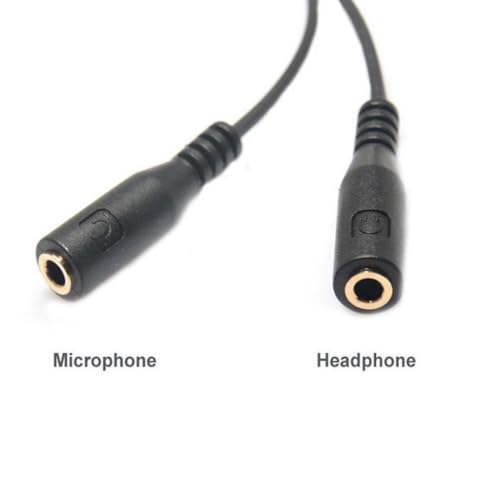 Image of Audio Stereo Y Splitter Extension Cable 2.5mm Male to 2 Port 3.5mm Female for Earphone, Headset Splitter Adapter, Metal Black