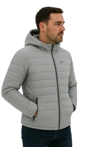 Image of Leebonee Mens Solid Quilted Puffer Jacket with Hood