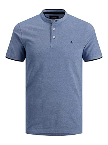 JACK & JONES Jjepaulos Mao Polo SS Noos Camisa, Cobalto Brillante, L para Hombre