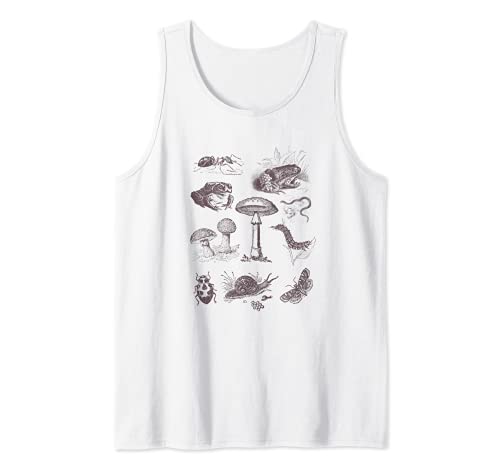 Cottagecore Frog Aesthetic Mushroom Dark Academia Goblincore Camiseta sin Mangas