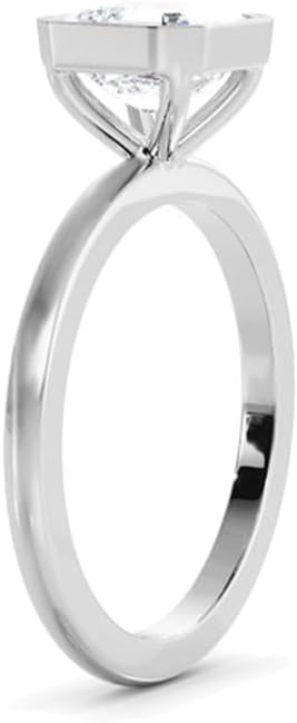 10k 14k 18k Solid Gold Moissanite Engagement Ring 1 1.5 2 2.5 3 Carat Center Round/Cushion/Oval/Pear/Marquise/Asscher/Emerald/Princess/Radiant Cut Solitaire Moissanite Wedding Ring for Women Her