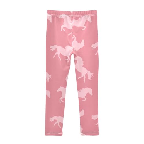 Pink Horse Girls Leggings,Workout Leggings for Girls Toddler Athletic Legging Size for 3-10T2