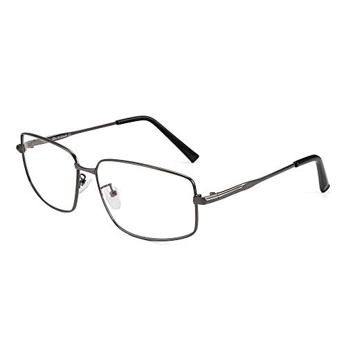 GLINDAR Blue Light Blocking Glasses Metal Computer Gaming Glasses for Men Reduce Eye Strain Gunmetal