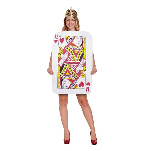 Lizzy | Queen of Hearts Playing Card Costume | One Size, Red/White/Black, Foam Bodysuit | Lightweight, Comfortable Fit, Easy to Wear | Fancy Dress for Parties, Halloween