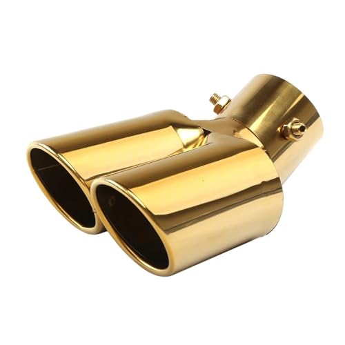 Double embout d'échappement universel coudé en acier inoxydable doré pour voiture