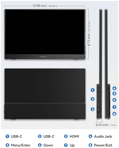 Koorui 15.6" E1511A 60Hz IPS FHD Type-C Taşınabilir Monitör - Görsel 4