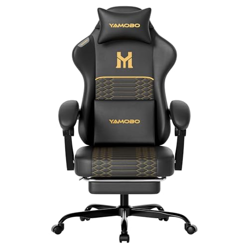 YAMOBO Gaming Chair with Footrest, Ergonomic Video Game...