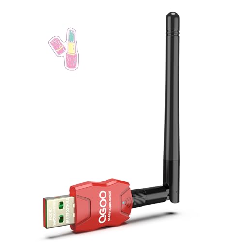 Class 1 Long Range Bluetooth Adapter for PC, QGOO USB Bluetooth Adapter for PC 5.3+EDR, Bluetooth Dongle Bluetooth Receiver Support Windows10/8.1/8/7?red-167?