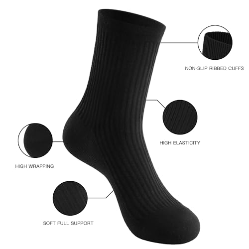 J-BOX Crew Socks for Women Casual Cotton Socks Soft Breathable Dress Socks 10 Pairs2