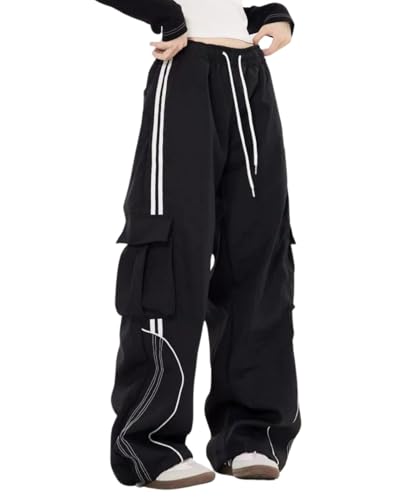Cargo Sweatpants for Men Women High Waisted Straight Leg Baggy Sweatpants Hip Hop Track Pants Casual Trousers