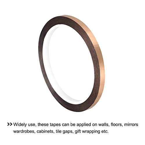 Image of MECCANIXITY Metalized Polyester Film Tape,0.23inch x 54.6yds. Adhesive Mirror Finish Decor Tape for Detailing Accent Wall,Graphic Arts,Wardrobe Crafts Tape 50m x 6mm,Rose Gold Tone