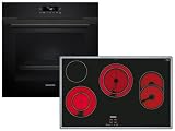 Siemens Set PQ225EA00Z forno a pirolisi Deep black inox HB271ABB3 + piano cottura in vetroceramica autark ET845HH17