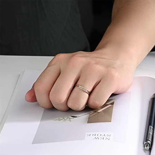 1mm Stainless Steel Classical Thin Plain Stacking Band Cute Statement Wedding Promise Ring For Women3