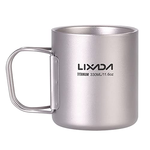 Tasse en titane 330 ml double paroi, gobelet de randonnée et café de camping