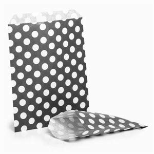 Truly Sweet Candy 50 Kraft Paper Bags - 5" x 7" (29 Styles), Sweet/Gift/Counter & Food Bags (Black Polka Dot) — image 1