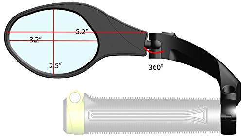image for Hafny Handlebar Bike Mirror, Stainless Steel Lens, Bicycle Mirror, Saf