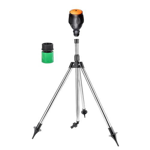 ZONADAH Arroseur à trépied rotatif, arrosage rotatif automatique à 360 degrés, arroseur d'irrigation, arroseur sur trépied, système d'irrigation pour jardin, cour, pelouse en plein air