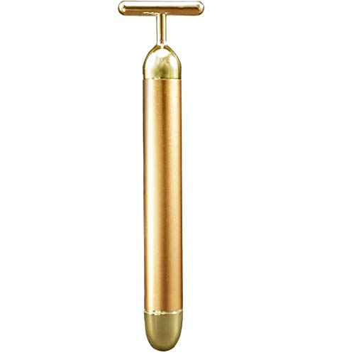 24 k bastão de beleza dourado, massajador de cuidado facial com rolo facial, massajador anti-rugas, anti-rugas, lifting e reafirmante (ouro)