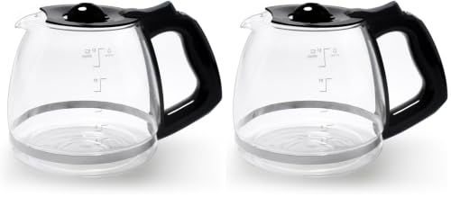 Image of 12-Cup Replacement Carafe Compatible with Black and Decker Coffee Maker Model# CM1160B, CM1160W (Pack of 2)