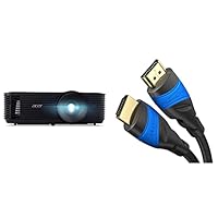 ACER X1326AWH Projektor (WXGA, 1280x800, 20.000:1 Kontrast, 4000 ANSI Lumen, HDMI, VGA, Audio Klinke) schwarz & KabelDirekt – 4K HDMI-Kabel – 5 m – 4K@60Hz