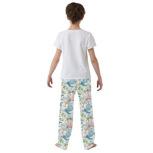 Watercolor Bright Sea Turtles Pajamas Bottoms with Pockets Comfy Pjs Sleepwear Elastic Waistband Pajamas Pants Lounge Pants3