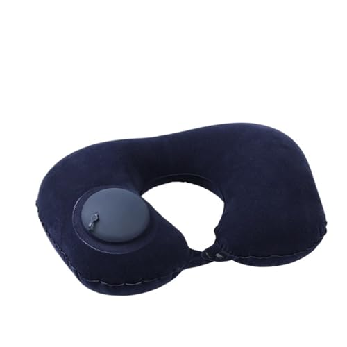 U字型トラベルピロー 超軽量 ポータブル インフレータブル ネックピロー 旅行用 飛行機用クッション オフィス 睡眠必需品(Blue)