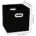 SEVENDOME Fabric Cloth Storage Bins,Cube Organizer with Dual Handles Foldable Baskets for Home Bedroom,Set of 3, Black