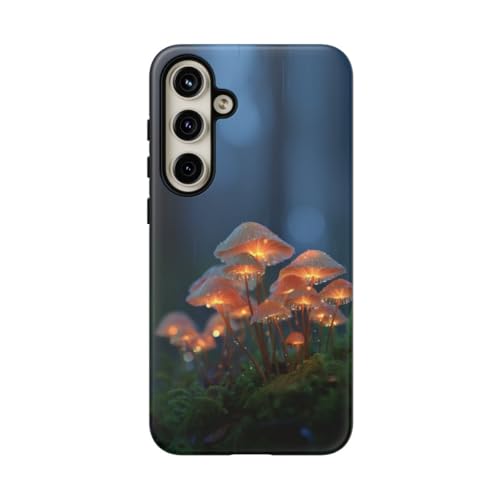 Coque Samsung S24 Plus champignons lumineux : protégez sans traces votre mobile bleu