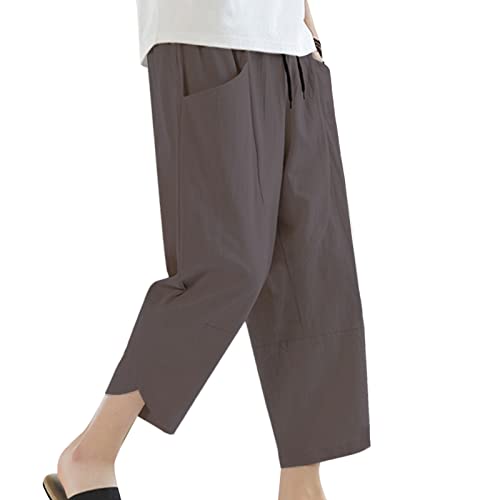 Generisch Pantalones casuales de corsé de color sólido para hombre con bolsillos y pantalones de fitness para hombre, resistentes al agua, gris, 3XL