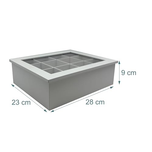 Coffret à thé Relaxdays blanc en bambou pour conserver vos infusions - 5