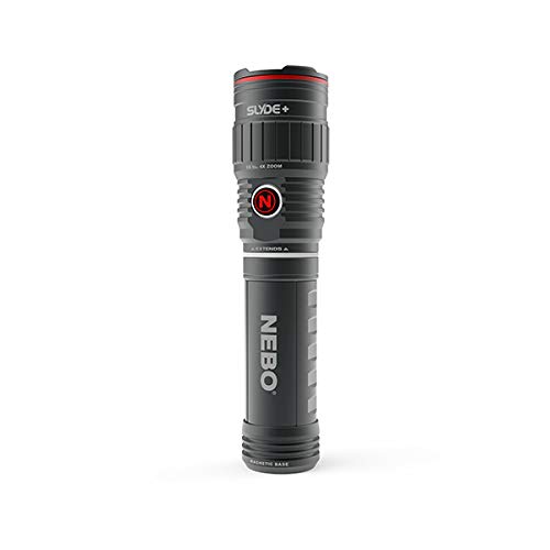Nebo Slyde+ Tactical Led Flashlight, Powerful 400-Lumen Bright Camping Flashlight With Slide-To-Reveal Work Light, Red Hazard Light & Magnetic Base #TOP1