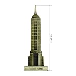 Beautyflier Vintage Bronze 7 Inch New York Statue of Empire State Building Model Statue Collectible Figurine Home Desktop Décor, Collectible Artificial World Famous Buildings Sculpture. - Image 2
