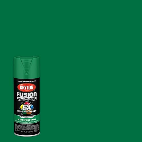 Image of Krylon Fusion All-In-One Adhesive Spray Paint for Indoor /Outdoor Use, 12 oz, Spring Grass