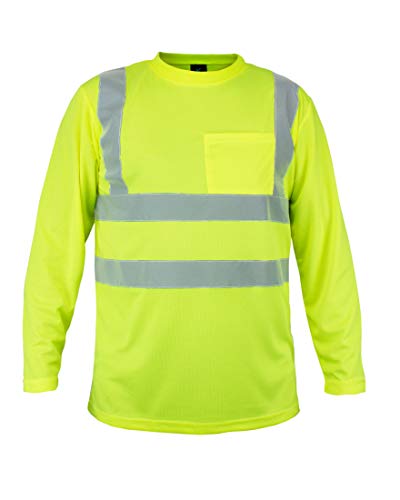 Kolossus 100% Polyester ANSI Class 2 Compliant High Visibility Long Sleeve Safety Shirt