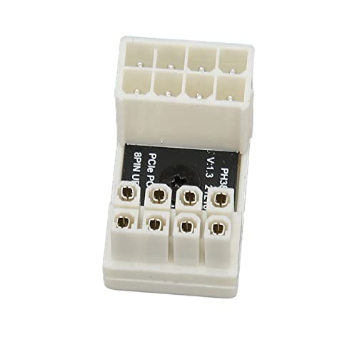 Phefop Conector PCIe GPU, Material ABS, Conector de Dirección de 8 Pines Multicapa de Cobre Engrosado de 180 Grados para Instalación de Energía de Tarjeta Gráfica (PH38AW)