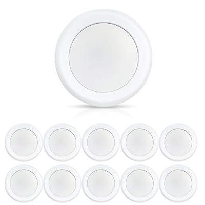 ECOELER 10Pack 6inch LED Flush Mount Disc Light,16.5W Dimmablel Ceiling Lighting Fixture, 4000K Cool White 1000Lm, Low Profile Aluminum Trim Surface Mount Downlight, Energy Star & ETL-Listed