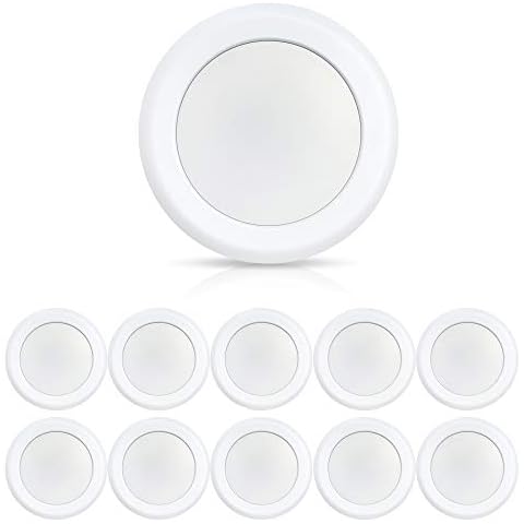ECOELER 10Pack 6" Dimmable LED Disk Light, 16.5W 5000K Daylight 1000Lm, Dimmable Recessed Surface Mount Lighting Fixture Installs into J-Box or Recessed Can, ETL & FCC Listed Cover