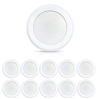 ECOELER 6 Inch Dimmable LED Disk Light Flush Mount Ceiling Fixture for Home Improved,15W, 1050LM, CRI90 (10 Pack 5000K)