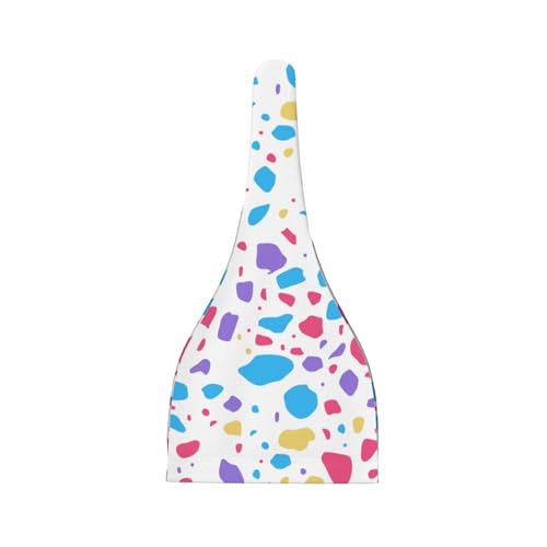 Newborn Baby Hat, Colorful Terrazzo Print Soft Top Knot Beanie Cap, Cute Baby Headwear for 0-6 Months2