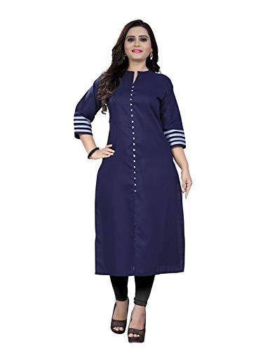 Shagun prints Womens Casual Plus Size Solid Cotton Blend Kurta