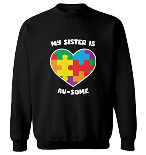 My Sister is Au-Some - Autism Awareness Toddler Fleece Crewneck Sweater