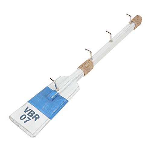 Happyyami Aviron en Bois Mur Ornement en Bois Rame Crochet Nautiques Paddle Mur Suspendus Décorations Mur Manteau Crochets pour La Maison Salon 40Cm