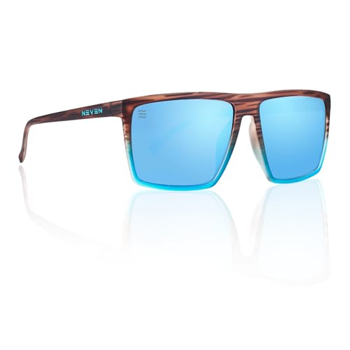 NEVEN Mens Polarized Sunglasses - Chic Rectangular Glasses - UV Protection Glasses for Coastal Activities.