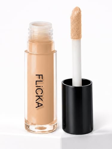 FLiCKA Flaw Fix Liquid Light Weight Natural Concealer With Full Coverage For Women| Contains SPF, Argan & Avacado Oil| Concealer For Face Makeup, Medi