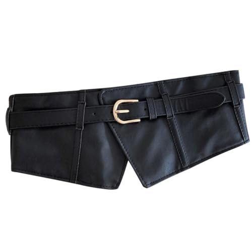 SimplCharm Women's Quality Faux Leather Wide Stretchy Cinch Belt for Coat Jeans Dress Adjustable for 31.65-38.65